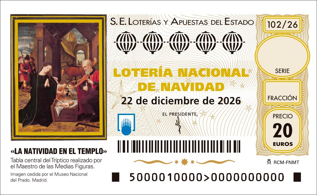 Imagen del d&eacute;cimo de la Loter&iacute;a de Navidad de 2026
